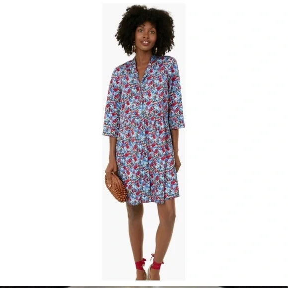 short embroidered dress Pairs Well With Wine Brown Embroidered Floral Short Sleeve Dress XS
